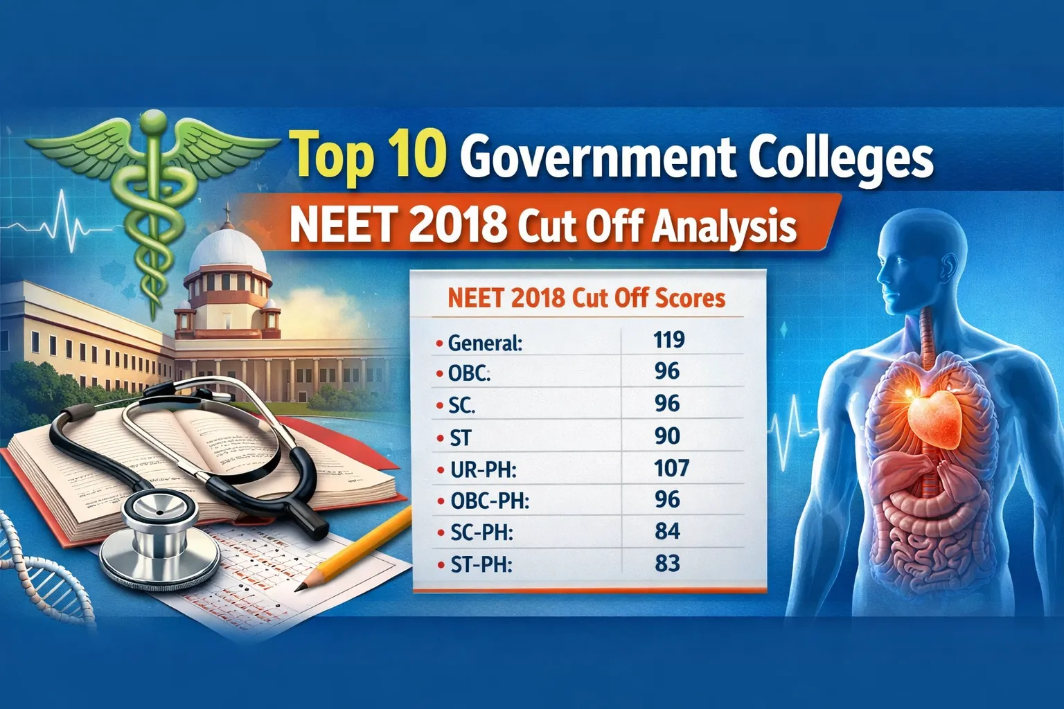 Top 10 Government Colleges NEET 2018 Cut Off Analysis